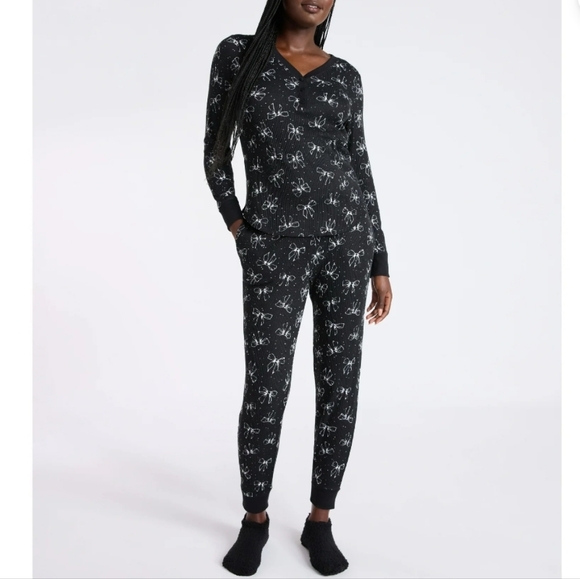 Joyspun Women's XL Waffle Knit Sleep Top, Joggers, Socks 3-Piece Pajama Set - Picture 1 of 7